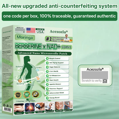 🇺🇸 𝐎𝐟𝐟𝐢𝐜𝐢𝐚𝐥 𝐔𝐒 𝐒𝐭𝐨𝐫𝐞 | 🧑‍⚕️🩺 Acezozla® Moringa · Berberine × NAD+ 𝟏𝟎-𝐢𝐧-𝟏 𝐀𝐝𝐯𝐚𝐧𝐜𝐞𝐝 𝐍𝐚𝐧𝐨 𝐌𝐢𝐜𝐫𝐨𝐧𝐞𝐞𝐝𝐥𝐞 𝐏𝐚𝐭𝐜𝐡 — 𝐎𝐧𝐜𝐞 𝐃𝐚𝐢𝐥𝐲, 𝐕𝐢𝐬𝐢𝐛𝐥𝐞 𝐑𝐞𝐬𝐮𝐥𝐭𝐬 𝐢𝐧 𝟕 𝐃𝐚𝐲𝐬🔥