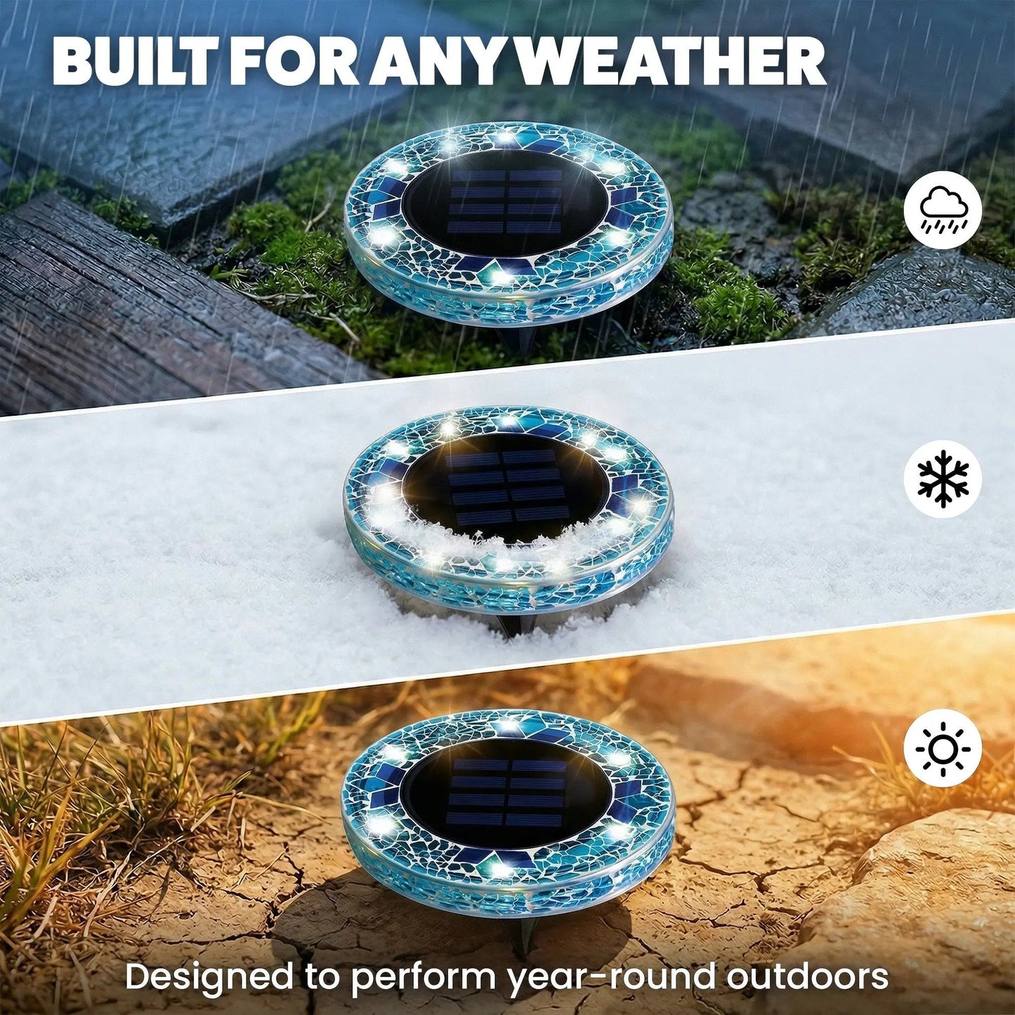 ✨ Hot Sale 60% OFF 丨🌙 Solar Mosaic Disk Garden Lights