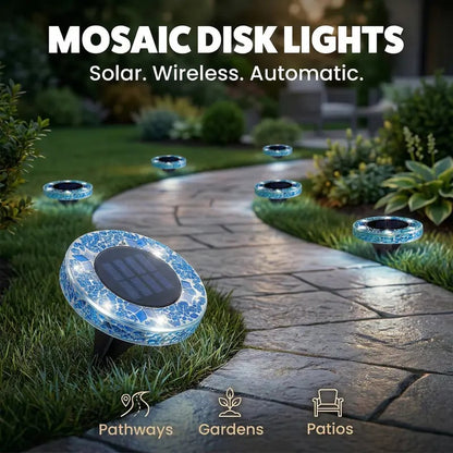 ✨ Hot Sale 60% OFF 丨🌙 Solar Mosaic Disk Garden Lights