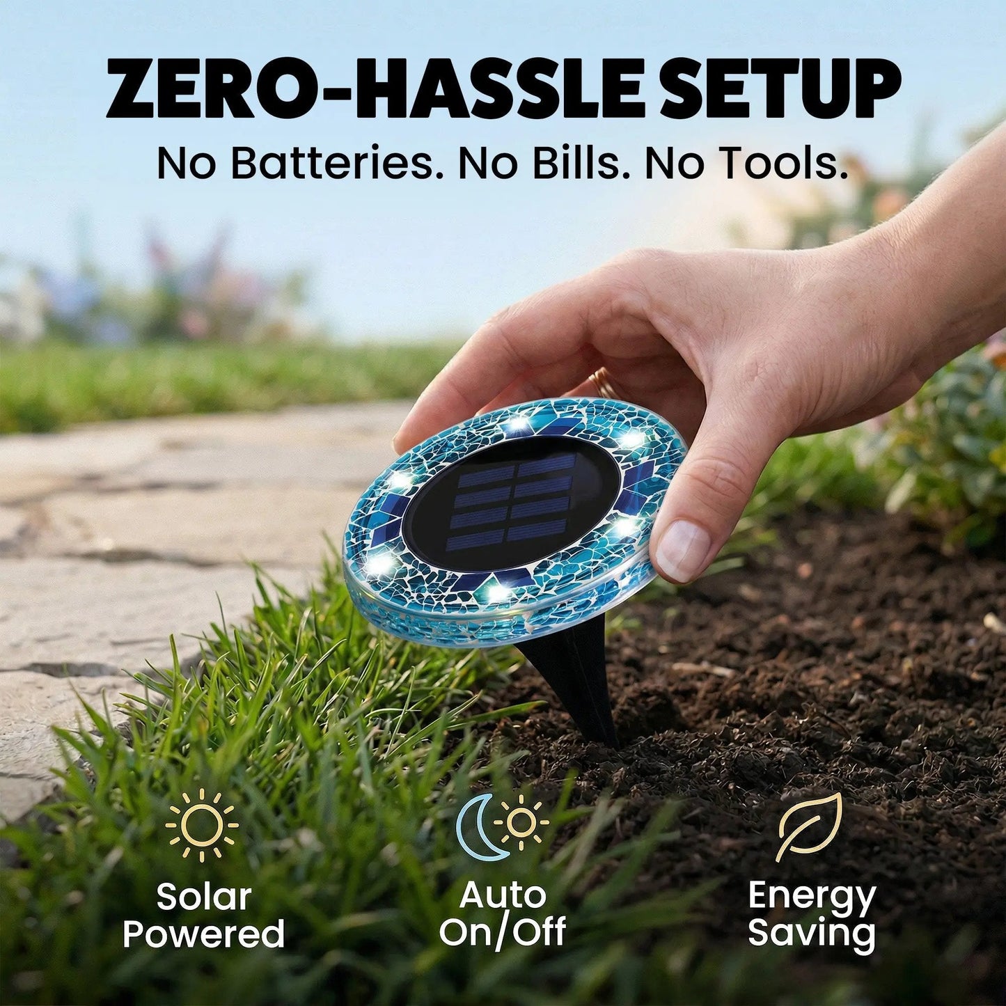 ✨ Hot Sale 60% OFF 丨🌙 Solar Mosaic Disk Garden Lights